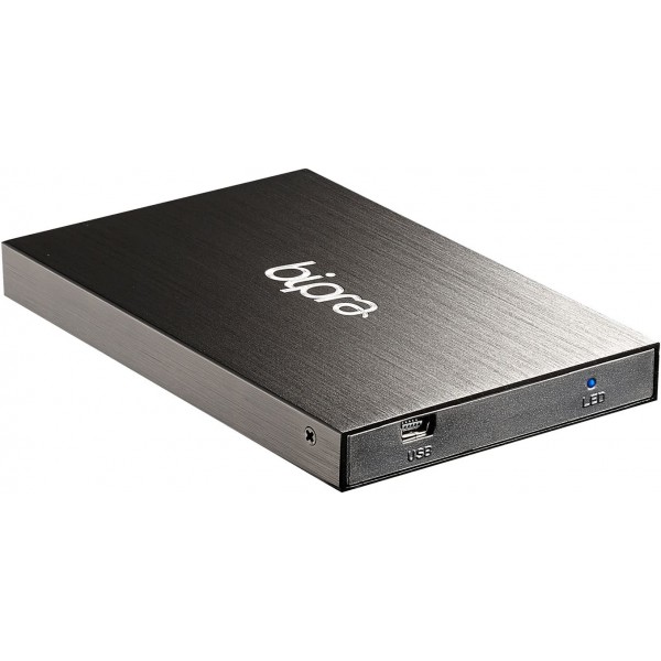 Bipra 1TB 2.5인치 USB 2.0 FAT32 포켓 사이즈 슬림 외장 하드 드라이브 - 블랙