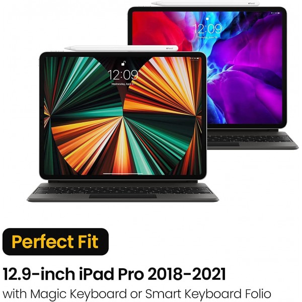 12.9인치 New iPad Pro(5세대/4세대/3세대) 2021-2018용 tomtoc 태블릿 숄더 슬리브 백(Magic Keyboard 및 Smart Keyboard Folio 포함) 또는 Logitech Slim Folio Pro 케이스 12.9\