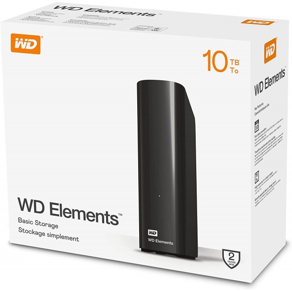 WD 10TB Elements 데스크탑 외장 하드 드라이브 - USB 3.0, 블랙 10TB 데스크탑