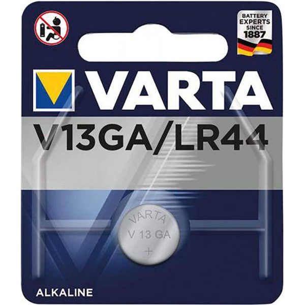 Varta 48045 LR44(V13GA) 알카라인 버튼 셀 배터리(망간 1.5V 포함)